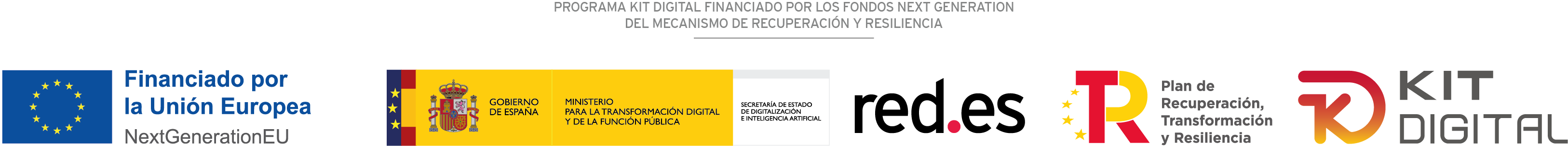 Financiado por la Unión Europea; Gobierno de Espala Ministerio para la transformación digital y de la función pública; red.es; plan de recuperación transformación y resiliencia; kit digital